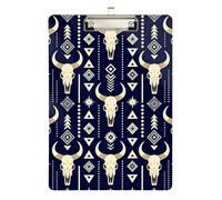 Tactical clipboard Western Country Bull Skull Aztec Pattern_00001_00003 Waterproof for Clip Board Teacher Size 9 x 12.5 Tablas para escribir