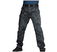 Tactical Combat Trousers Men Waterproof Camo Cargo Pants Multi Pocket Casual Military Trouser Regular Fit Ripstop Workwear Outdoor Mens Climbing Outfits Tall S-6XL (No Belt)