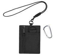 Tactical Compact Coin Pouch, Belt Mini EDC Key Bag Utility Lanyard Hanging Purse Keychain Earphone Pockets Military Backpack Accessories (Black -1)