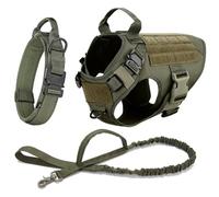 Tactical Dog and Leash with Harness Professional Training Gear for Medium Large Dogs Bite- Anti-Strangulation Design Multi-Functional Points Camping Travel