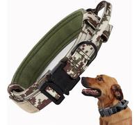 Tactical Dog Collar, Adjustable Military Training Nylon Dog Collar with Control Handle and Heavy Quick-Release Metal Buckle for Small Medium Large Dogs, Camo XXL