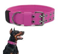 Tactical Dog Collar Military Dog Collar Adjustable Nylon Wide Training Collar and Durable Metal Buckle Collar for Medium Large Dogs (Pink, M)
