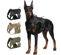 Tactical Dog Harness for Large Dogs, Heavy Duty No Pull Dog Harness with Handle, Adjustable 6-Buckle German Shepherd Big Size Dog Vest for Walking, Training, Hunting