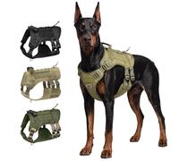 Tactical Dog Harness for Medium Dogs, Heavy Duty No Pull Dog Harness with Handle, Adjustable 6-Buckle Pet Vest for Pitbull, Border Collie, Boxer, Walking, Training, Hunting