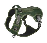 Tactical Dog Harness for Medium Large Dogs Reflective No Pull Dog Vest | With Control Handle,Adjustable Dog Vest with Hook & Loop Panels(Green,XL(22.5-45kg))