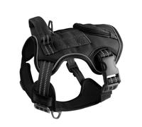 Tactical Dog Harness for Medium Large Dogs Reflective No Pull Dog Vest | With Control Handle,Adjustable Dog Vest with Hook & Loop Panels(Black,XL(22.5-45kg))