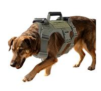 Tactical Dog Harness No Pull Heavy Duty Nylon Vest Large Army(green)