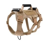Tactical Dog Harness No Pull Heavy Duty Nylon Vest Large Army(khaki)