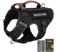 Tactical Dog Harness - Service Dog Vest for Medium Large Dogs (Black, M)
