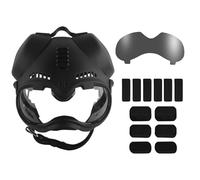 Tactical Dog Helmet with Goggles & Ear Protection - Adjustable K9 Helmet for German Shepherd, Belgian Malinois, Dutch Shepherd - Compatible with Picatinny Rail, Includes 2 Lens & Padding(Black)