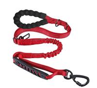 Tactical Dog Leash Heavy Duty, 4-5FT Shock Absorbing Bungee Dog Leash with 2 Padded Handle And Car Seatbelt for Medium Large Dogs,pink