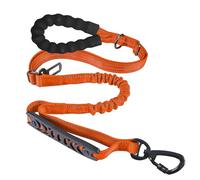 Tactical Dog Leash Heavy Duty, 4-5FT Shock Absorbing Bungee Dog Leash with 2 Padded Handle And Car Seatbelt for Medium Large Dogs,orange