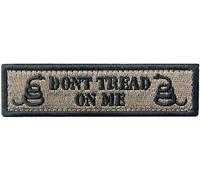 Tactical Don't Tread On Me Milltary Embroidered Applique Morale Hook & Loop Patch - Coyote Tan