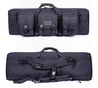 Tactical Double Gun Case, Long Rifle Soft Shotgun Bag, with Lockable Zipper, Portable Handle & Shoulder Strap, Suitable for Outdoor Hunting Shooting(47in/118cm)