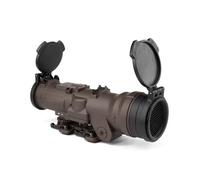 Tactical DR1.5-6X Fixed Dual Field of View Milspec RifleScope Red Illmination Red Dot Sight Scope with QD Quick Release/Detach Mount Base & Anti-Reflective Devices For Hunting Airsoft, Tan