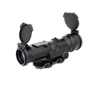 Tactical DR1.5-6X Fixed Dual Field of View Milspec RifleScope Red Illmination Red Dot Sight Scope with QD Quick Release/Detach Mount Base & Anti-Reflective Devices For Hunting Airsoft, Black