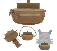 Tactical Drop Dangler MOLLE Pouch with Hoop and Loop Sub Abdominal Carrying Kit Bag（Compact） for Chest Rig Vest(Brown)