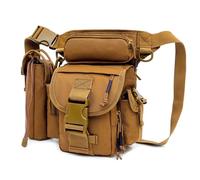 Tactical Drop Leg Bag Nylon Thigh Fanny Pack for Men Women Motorcycle Leg Pouch for Outdoor Travel Sports Cycling Fishing Riding Hiking Camping with Water Bottle Pouch-Brown