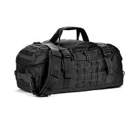 Tactical Duffel Bag 45L - Military Molle Backpack with Waterproof 600D Nylon, 3-Way Carry (Handbag/Backpack/Shoulder Bag), Heavy-Duty Travel Gym Bag for Men, Black, Modern