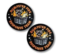 Tactical Dumpster Fire Fighting Team Embroidery Patch Hook Loop Patch 2 Pieces for Biker Uniforms Bags Backpacks Jeans Hats Jackets Baseball Caps Clothing