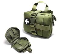 Tactical EMT Pouch, Upgrade IFAK Tearable First Aid Kit Tactical Small Belt First Aid kit Molle Medical Pouch for Traveling, Outdoor Hiking, Hunting Army Green