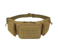 Tactical Fanny Pack Gun Holster for Men, Adjustable Waist Bag with Zipper Pocket Utility Hip Pouch for Outdoors Travel Cycling Camping Hiking Walking, Khaki, One Size