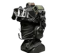 Tactical FAST Bump Helmet 10-in-1 Set With Headphones & Camera, Military Airsoft Helmet for Paintball Outdoor Field Training Cosplay, Multifunctional NVG Compatible(Black)