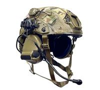 Tactical Fast Bump Helmet with Headset Microphone Set, Adjustable With Helmet Cover for Airsoft Cosplay Military Tactical Gear(L)