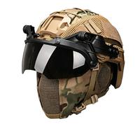 Tactical Fast Helmet Set, with Steel-Mesh Mask and Adjustable Two-Tone Visor, Nylon Helmet Cover, for Airsoft Paintball Hunting Bbs