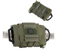 Tactical First Aid Pouch Kit: 0.177kg Ultra-Light Modular Belt/MOLLE/Pack Mount, Reinforced Tactical Medic Roll For Field Use(GREEN)