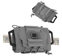Tactical First Aid Pouch Kit: 0.177kg Ultra-Light Modular Belt/MOLLE/Pack Mount, Reinforced Tactical Medic Roll For Field Use(GReY)