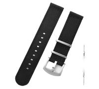 TACTICAL FROG 20mm 22mm Quick Release Nylon Watch Band with Stainless Steel Buckle, Two Piece Waterproof Nylon Strap for Men and Women, Black, 22mm, Strap