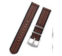 Tactical Frog 20mm 22mm Quick Released Nylon Watch Band with Stainless Steel Buckle, Two-Piece Waterproof Nylon Watch Strap for Men & Women(22mm,Blackgreen)