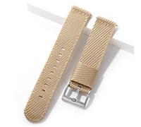 Tactical Frog 20mm 22mm Quick Released Nylon Watch band with Stainless Steel Buckle, Two-Piece Waterproof Nylon Watch Strap for Men & Women(20mm,Khaki)