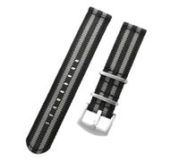 TACTICAL FROG 24 mm Fast Release Nylon Watch band with Stainless Steel Buckle, Two-Piece Waterproof Nylon Watch Strap for Men and Women, Blackgrey