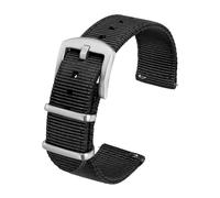 TACTICAL FROG 24 mm Nylon Watch band, 2-Piece Nylon Watch Strap with Stainless Steel Buckle, Black