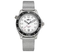 TACTICAL FROG Heimdallr Titanium Case Sea Ghost NTTD Dive Watches for Men, NH35A Movement C3 Luminous Mens Automatic Watches, 200 Meter Water Resistant, Mesh Band, Siver, diving watches,Classic,dress