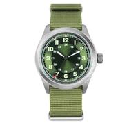 TACTICAL FROG Militado Men's Quartz Watch VH31 ML08 Double Domed Sapphire C3 Luminous 100M Waterproof Vintage, Green