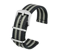TACTICAL FROG Nylon Watch Bands 18mm, 2 Piece Fast Release Replacement Watch Strap for Men, Blackgrey with Stainless Steel Buckle