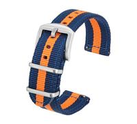 TACTICAL FROG Nylon Watch Bands 18mm, 2 Piece Fast Release Replacement Watch Strap for Men,BlueRed with Stainless Steel Buckle