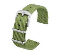 TACTICAL FROG Nylon Watch Bands 18mm, 2 Piece Fast Release Replacement Watch Strap for Men, Green with Stainless Steel Buckle