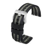 TACTICAL FROG Nylon Watch Bands 20mm, 2 Piece Fast Release Replacement Watch Strap for Men Women, Blackgrey