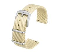 TACTICAL FROG Nylon Watch Bands 22mm, 2 Piece Fast Release Replacement Watch Strap for Men, Beige with Stainless Steel Buckle