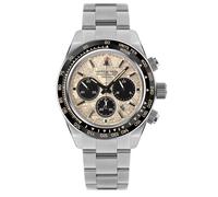 TACTICAL FROG Watch for Men 41mm Panda Chronograph VS75A Solar Quartz Movement Watches Sapphire C3 Luminous 200M Waterproof, khaki brown Dial, chronograph
