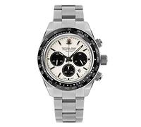 TACTICAL FROG Watch for Men 41mm Panda Chronograph VS75A Solar Quartz Movement Watches Sapphire C3 Luminous 200M Waterproof, White Dial, Modern
