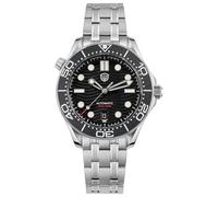 TACTICAL FROG Watchdives WD007 Sea Ghost NTTD Dive Watch for Men, 39/42 mm Domed Sapphire Crystal Titanium / 316L Steel Case Mens Automatic Watches, 200 M Water Resistant, Black-wave / 39mm Stainless