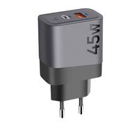 Tactical GaN USB + USB-C 45W Microgrid Wall Charger, Dark Grey