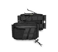 TACTICAL_G lock E6.0 EDC Waist Pouch, Utility Pocket Organizer with Elastic Cord, Dual-Directional Zippers Nylon Tool Pouch, Portable Small Gadget Organization for Daily Carry（Black）