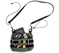 TACTICAL_GEEK Cache L2 EDC Sling Bag, Potable Nylon Crossbody Bag Organizer, EDC Molle Bag, Multifunctional Shoulder Small Bag for Daily Hiking Carry, Green