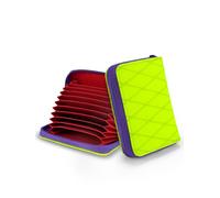 TACTICAL_GEEK PC1 EDC 11-Slot X-pac Card Holder for Credit Cards, Lightweight Zippered Minimalist Wallet for Men and Women, with Coin Pouch, Ultra-Light and Waterproof, Lime Green
